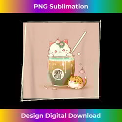 boba tea cat kawaii anime japanese kawaii neko graphic - urban sublimation png design - lively and captivating visuals