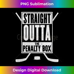 straight outta the penalty box long sleeve funny ice hockey long sleeve - vibrant sublimation digital download - access the spectrum of sublimation artistry