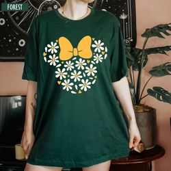 cute daisy flower head portrait retro shirt, disney mickey chamomile flowers mouse head magic kingdom disneyland trip fa