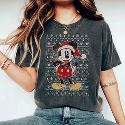 mickey mouse classic pose christmas lights retro t-shirt, disney mickey's very merry xmas party tee, disneyland family h