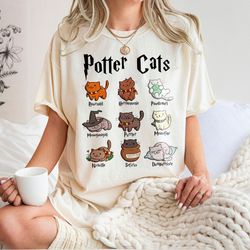 potter cats sweatshirt, funny cats sweater, cute cats, gift for cat owner,pottery gift,cute comfy wizard book lover, cat