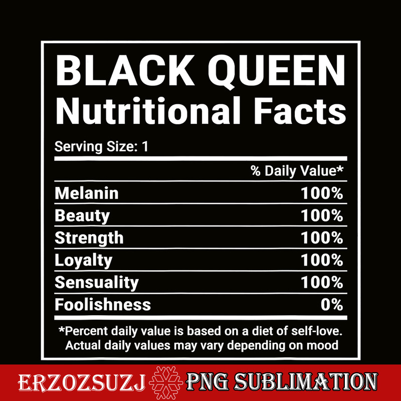 QUE301023122-African American PNG, BlackQueen PNG, Nutritional Facts PNG.png