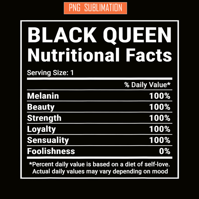 QUE301023122-African American PNG, BlackQueen PNG, Nutritional Facts PNG.png