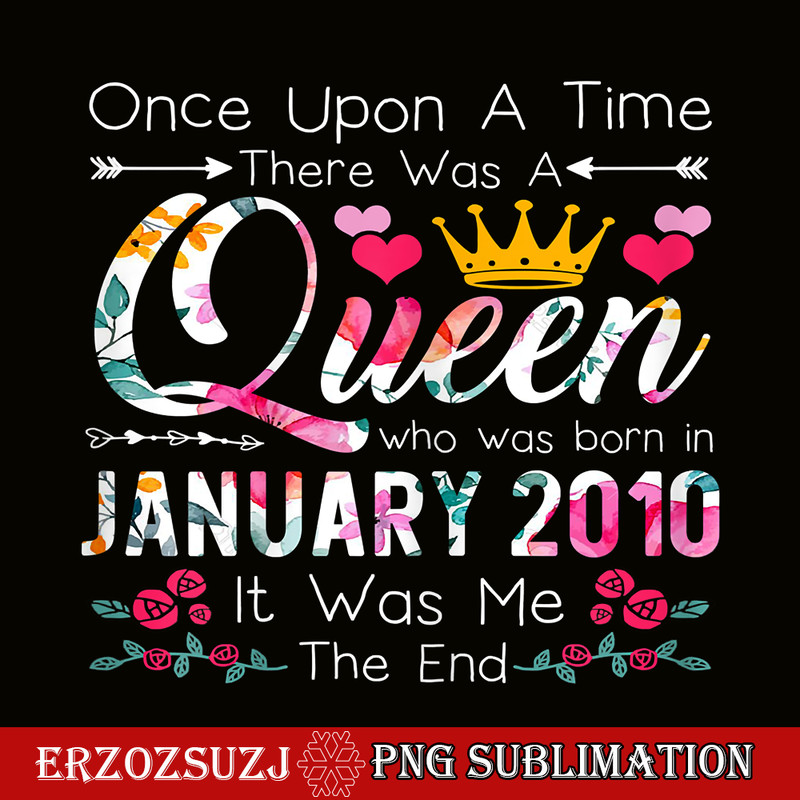 QUE30102313-Queen Born In January 2010 PNG, Birthday Girl PNG, Happy Birthday PNG.png