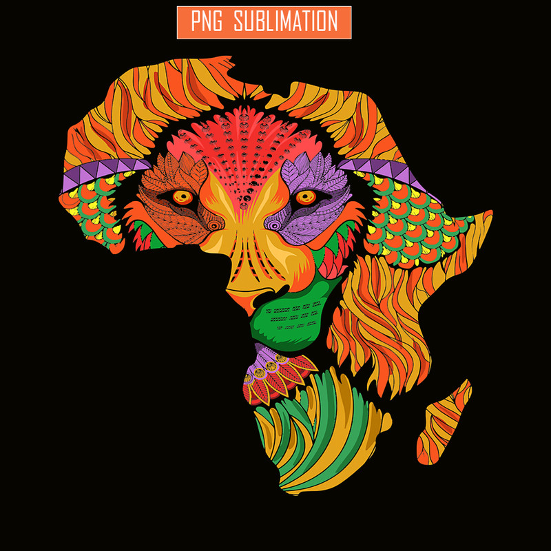 QUE301023127-Lion African PNG, Black Women Africa PNG, Strong Woman PNG.png