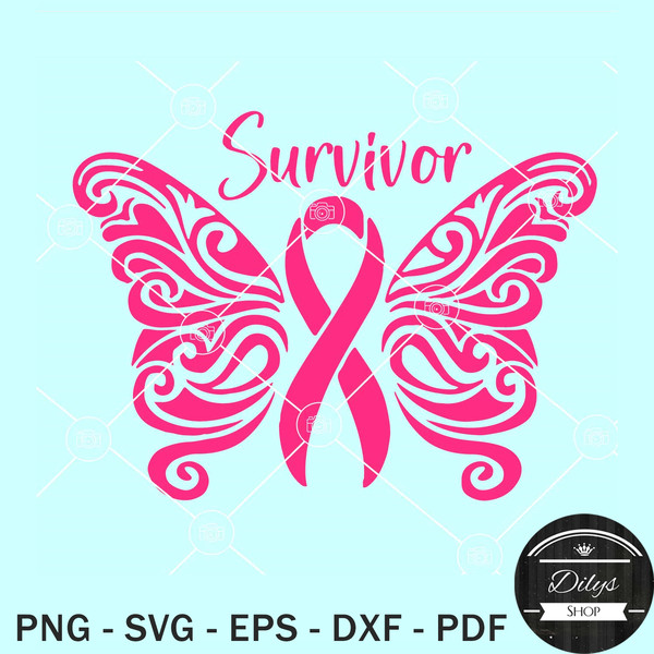 Cancer survivor butterfly SVG, Breast Cancer Awareness SVG, - Inspire