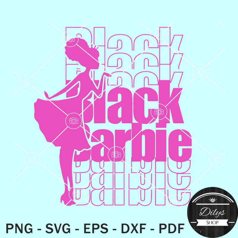 Cute Afro Barbie SVG, Black Barbie doll SVG, Afro Black Barbie SVG.jpg
