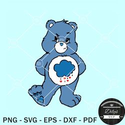 grumpy care bear svg, blue grumpy bear svg, brumpy bear svg, care bear svg