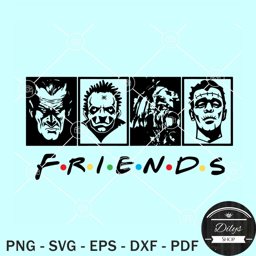 Horror movie friends SVG, Friends Halloween SVG, Horror movie Characters SVG.jpg