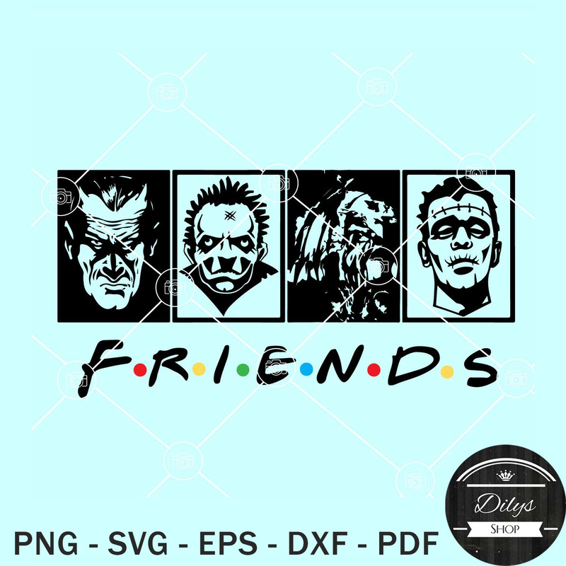 Horror movie friends SVG, Friends Halloween SVG, Horror movie Characters SVG.jpg
