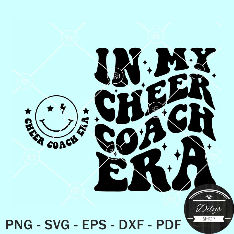 In My Cheer Coach Era SVG, cheer coach SVG, Cheer coach retro wavy SVG PNG EPS DXF.jpg