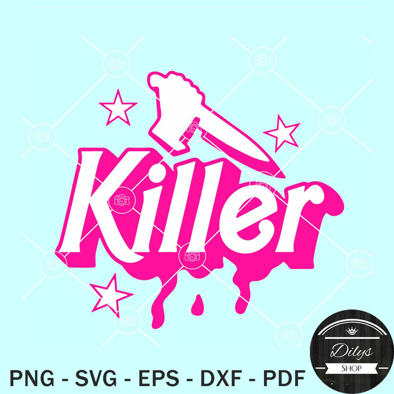 Killer Barbie SVG, Barbie Halloween SVG, Barbie Halloween knife SVG, Barbie Killer SVG.jpg