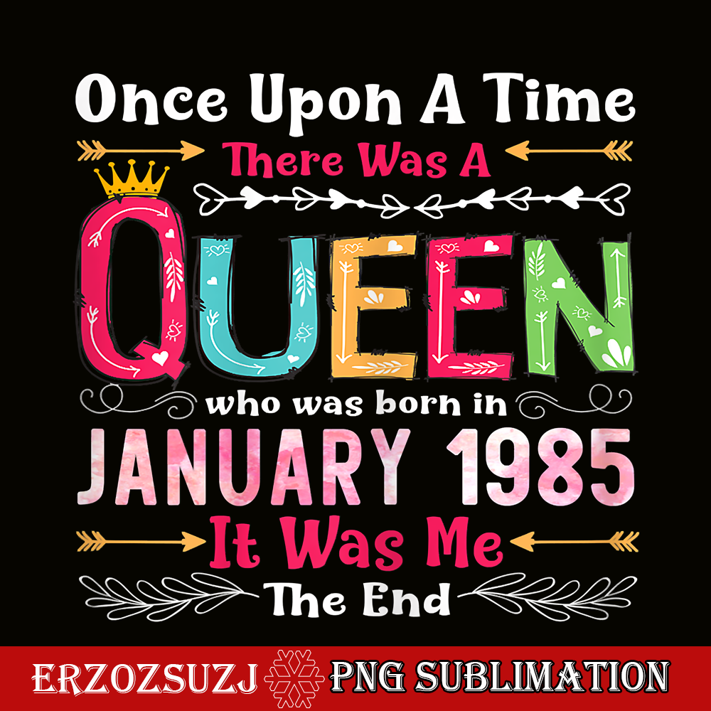 QUE30102337-Quen Was Born In January 1985 PNG, Birthday Girl PNG, Happy Birthday PNG.png