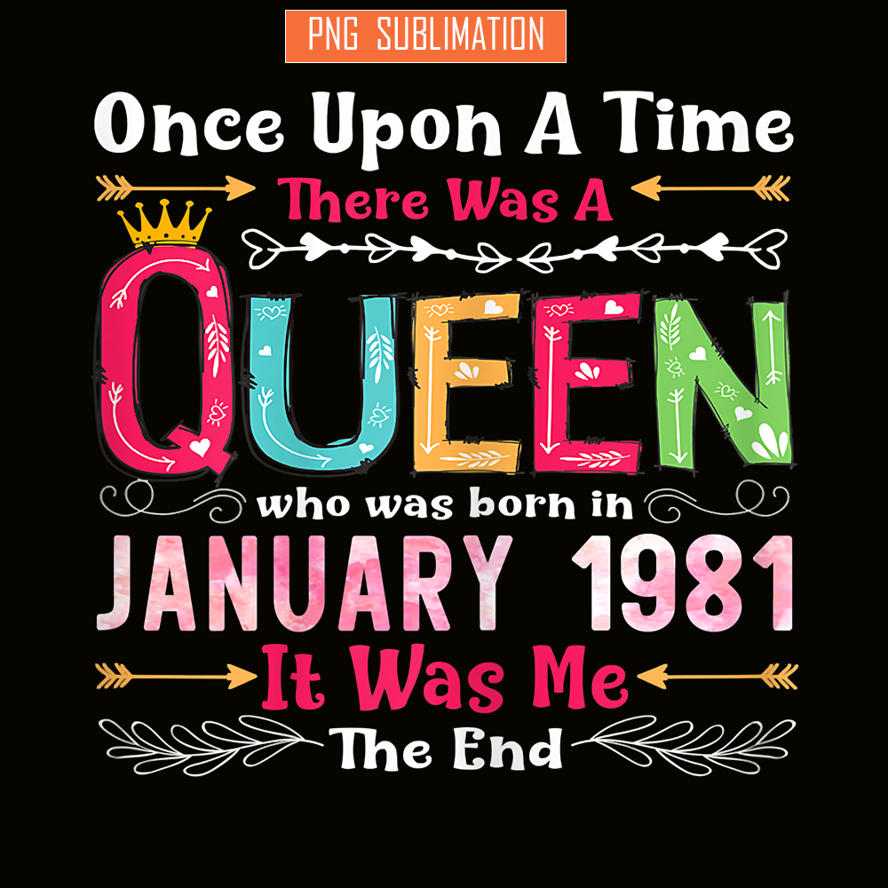 QUE30102333-Queen Was Born In January 1281 PNG, Birthday Girl PNG, Happy Birthday PNG.png