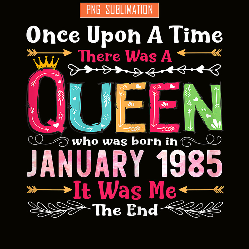 QUE30102337-Quen Was Born In January 1985 PNG, Birthday Girl PNG, Happy Birthday PNG.png