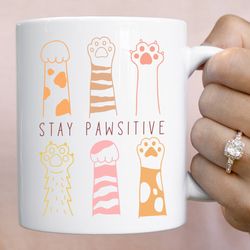 positive gift for cat lovers, gift for pet owner, cute feline cup, dog cat lover, motivational gift for her, post breaku