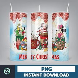 cartoon print tumbler, skinny tumbler, 20 oz skinny tumbler sublimation, tumbler christmas png, christmas gift (17)