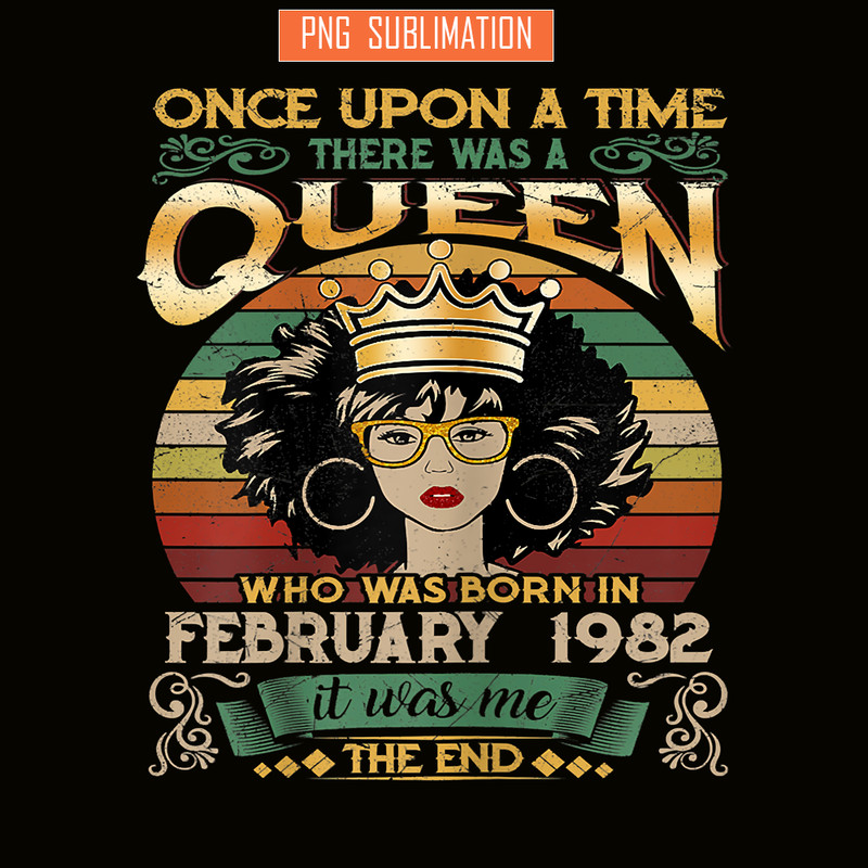 QUE30102342-Queen Was Born In February 1982 PNG, Happy Birthday PNG, Birthday Queen PNG.png