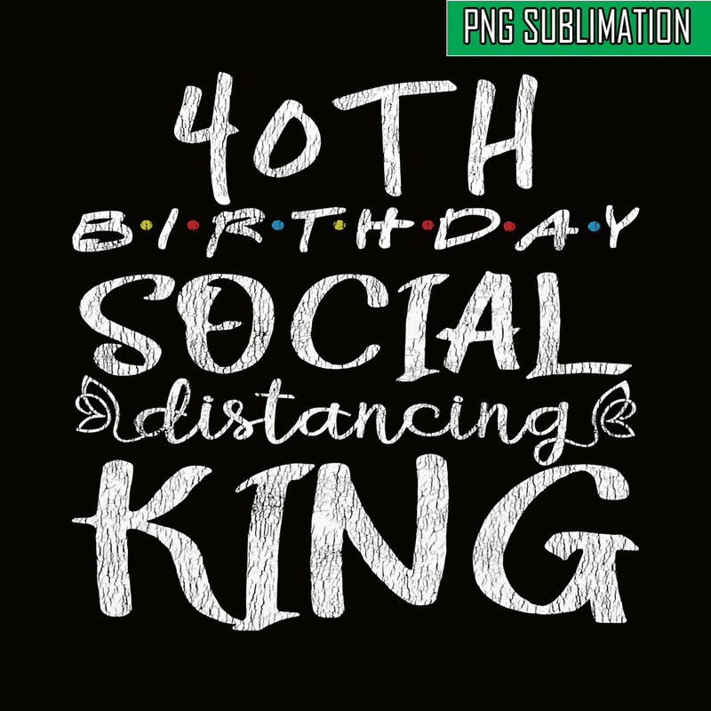 QUE30102349-40th BD Social Distance King PNG, Happy Birthday PNG, Birthday Queen PNG.png