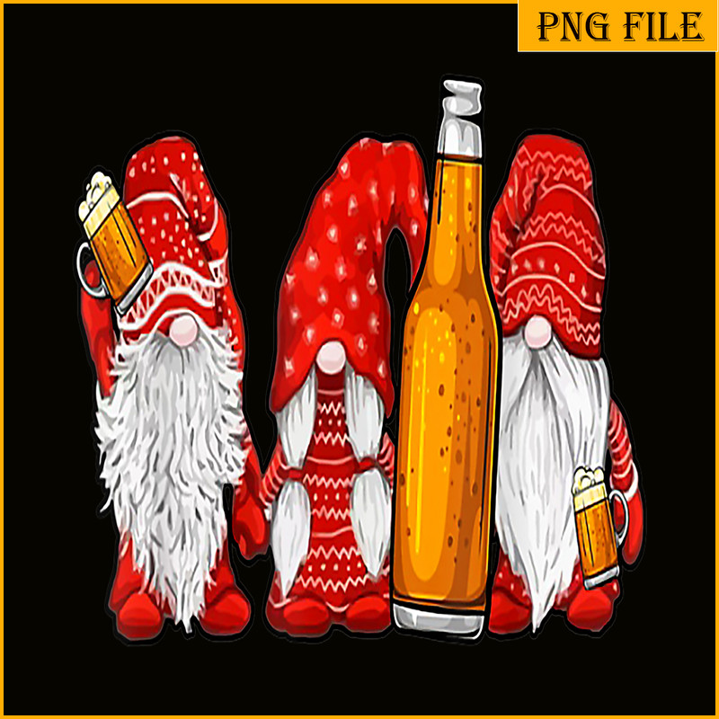 BEER28102334-Santa Gnomes Drinking Beer PNG Christmas Beer PNG Christmas Party PNG.png