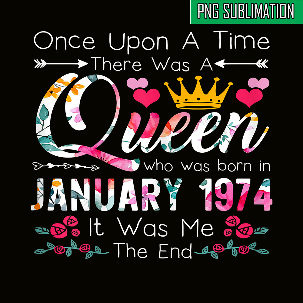 QUE30102361-Queen Was Born In January 1974 PNG, Happy Birthday PNG, Birthday Queen PNG.png