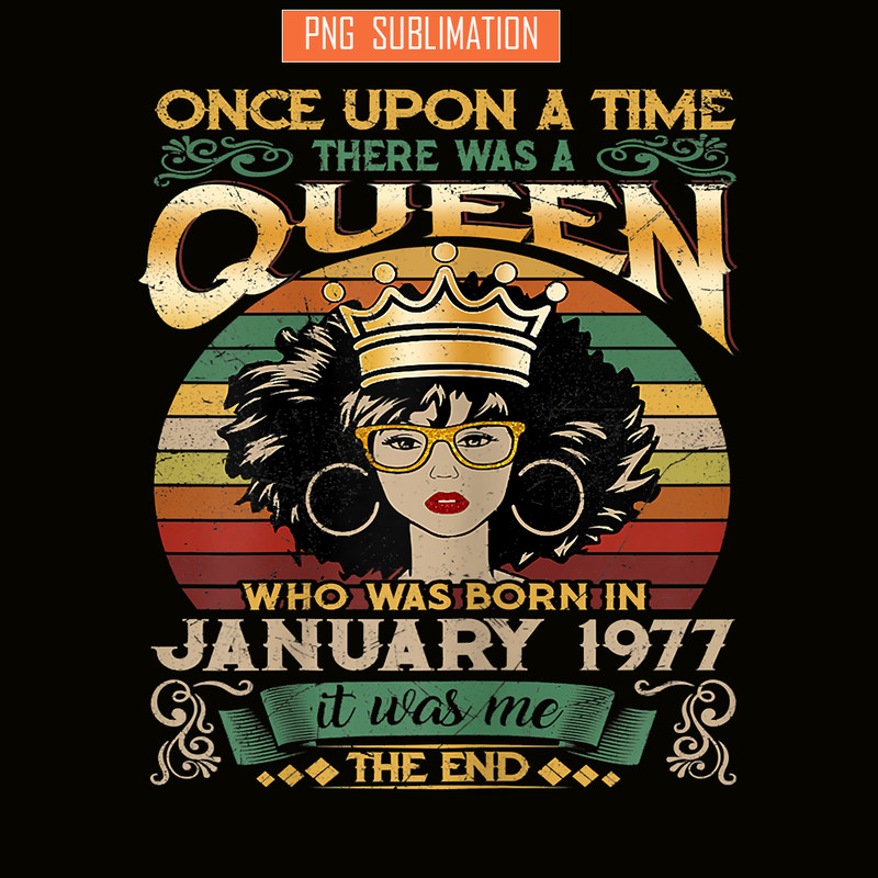 QUE30102358-Queen Was Born In January 1977 PNG, Happy Birthday PNG, Birthday Queen PNG.png