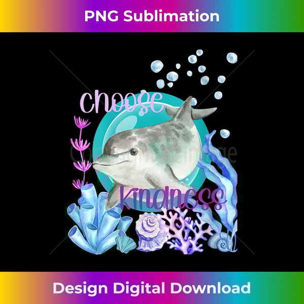 TE-20231123-9004_Womens Dolphin Lover Choose Kindness Inspirational Watercolor Ocean V-Neck 1169.jpg