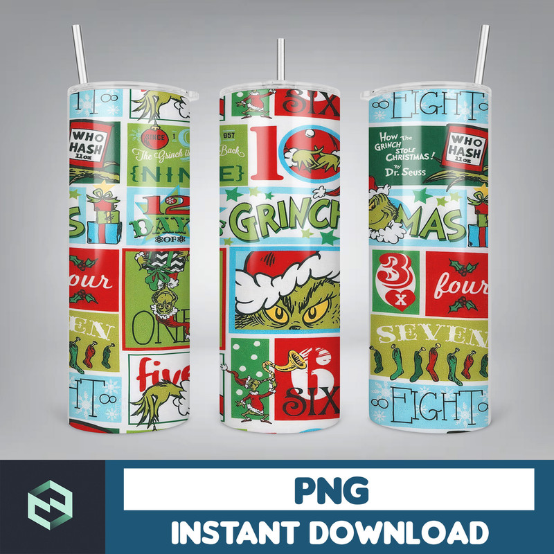 3D Inflated Christmas Tumbler Wrap Design Download PNG, 20 Oz Digital Tumbler Wrap PNG Digital Download (27).jpg