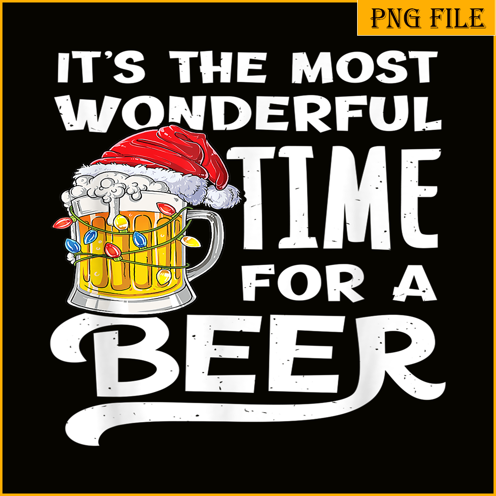 BEER28102350-The Most Wonderful Time For A Beer Beer Christmas Beer PNG Beer Santa PNG.png