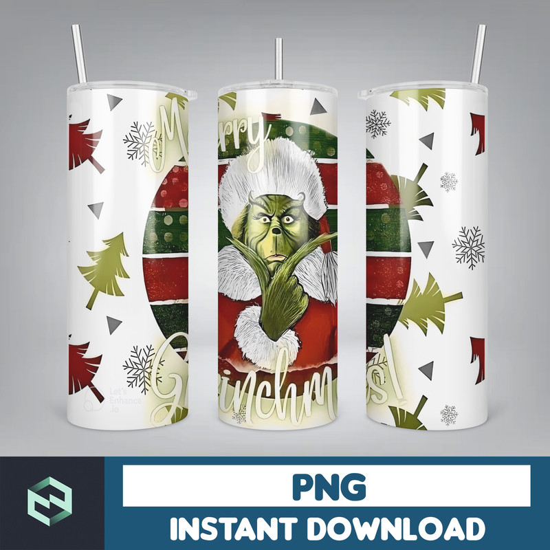 3D Inflated Christmas Tumbler Wrap Design Download PNG, 20 Oz Digital Tumbler Wrap PNG Digital Download (34).jpg