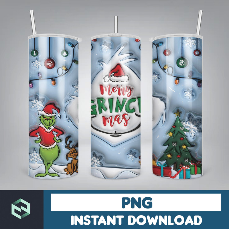 3D Inflated Christmas Tumbler Wrap Design Download PNG, 20 Oz Digital Tumbler Wrap PNG Digital Download (36).jpg