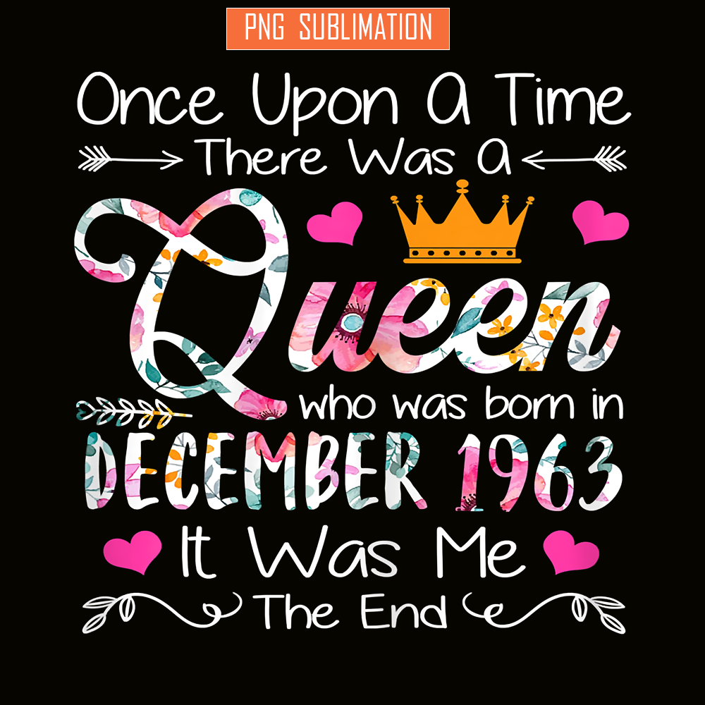QUE30102370-Queen Was Born In December 1963 PNG, Happy Birthday PNG, Birthday Queen PNG.png