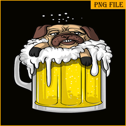 pug dog beer drinking party png beer and pug dog png drunk dog png