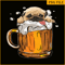 BEER28102361-Pug Dog Drinks Beer PNG Cute Drunk Dog PNG Beer Lover PNG.png