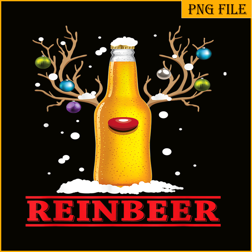 BEER28102364-Reinbeer PNG Christmas Lights Beer PNG Santa Reindeer Drinking PNG.png