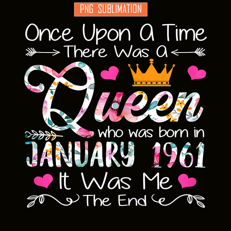 QUE30102374-Queen Was Born In January 1961 PNG, Happy Birthday PNG, Birthday Queen PNG.png