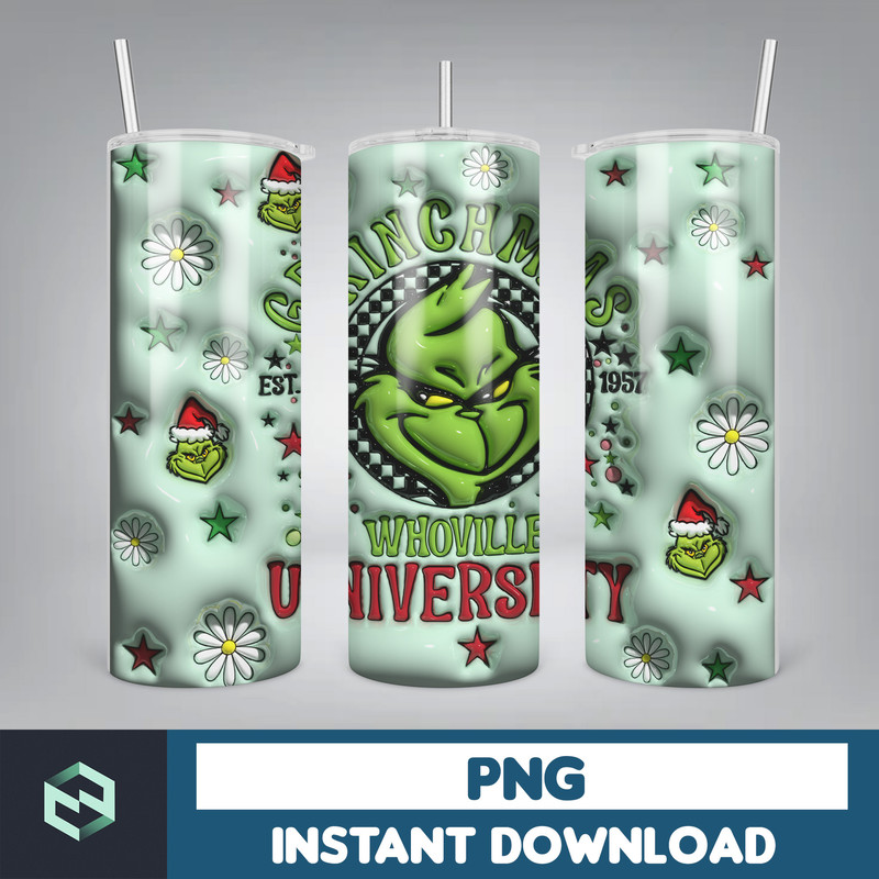 3D Inflated Christmas Tumbler Wrap Design Download PNG, 20 Oz Digital Tumbler Wrap PNG Digital Download (56).jpg
