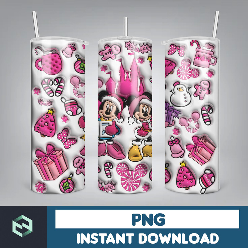 3D Inflated Christmas Tumbler Wrap Design Download PNG, 20 Oz Digital Tumbler Wrap PNG Digital Download (58).jpg