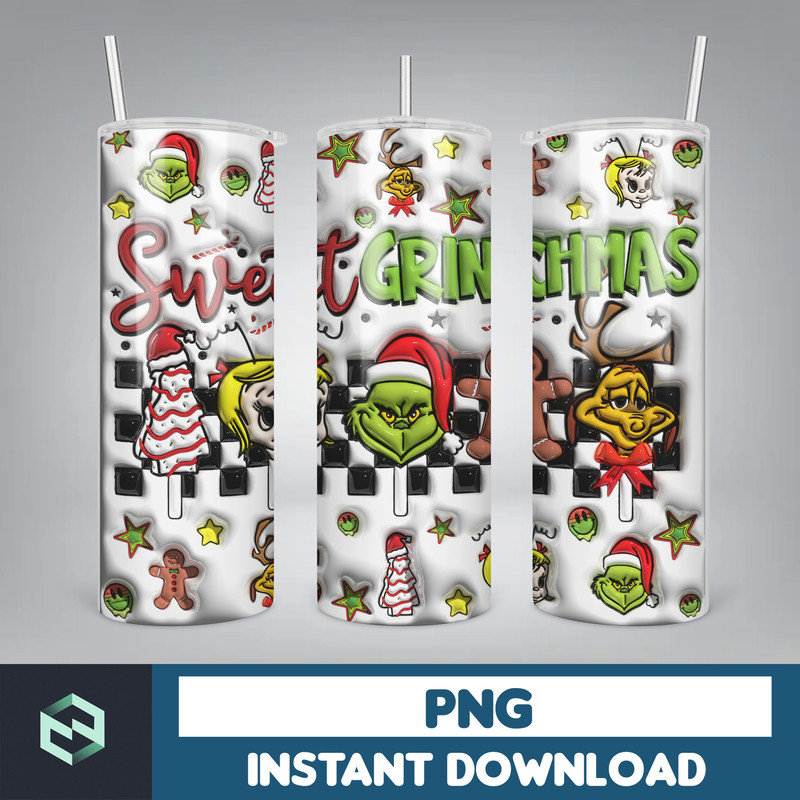 3D Inflated Christmas Tumbler Wrap Design Download PNG, 20 Oz Digital Tumbler Wrap PNG Digital Download (59).jpg