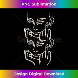 simple middle finger girl face line art aesthetic tank top - bohemian sublimation digital download - pioneer new aesthetic frontiers