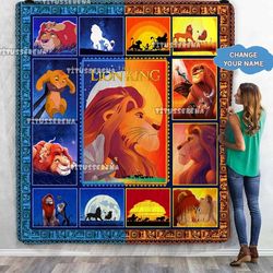 disney lion king fleece blanket, lion king simba mufasa nala timon rafiki pumbaa blanket for bedding set, christmas gift