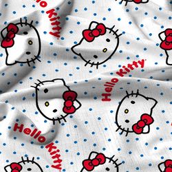 kitty dot kids cotton fabric, cotton fabric, animation fabric, 12 yard, fat quarter, cat cotton fabric, cartoon fabric,