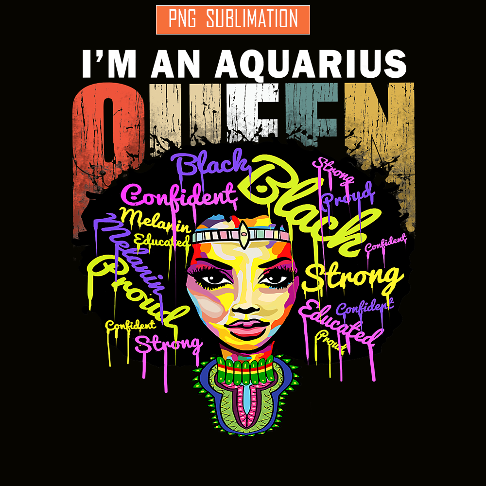 QUE31102319-Aquariuos Queen PNG, Black Woman PNG, Quotes PNG.png