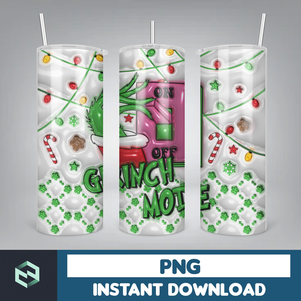 3D Inflated Christmas Tumbler Wrap Design Download PNG, 20 Oz Digital Tumbler Wrap PNG Instant Download (16).jpg
