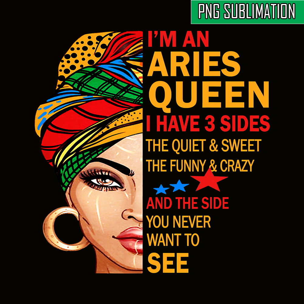 QUE31102328-Aries Have Three Sides PNG, Birthday Queen PNG, Happy Birthday PNG.png