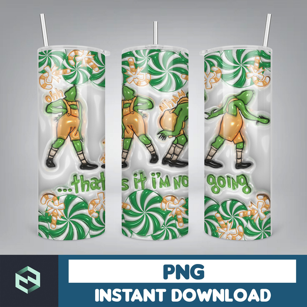 3D Inflated Christmas Tumbler Wrap Design Download PNG, 20 Oz Digital Tumbler Wrap PNG Instant Download (17).jpg
