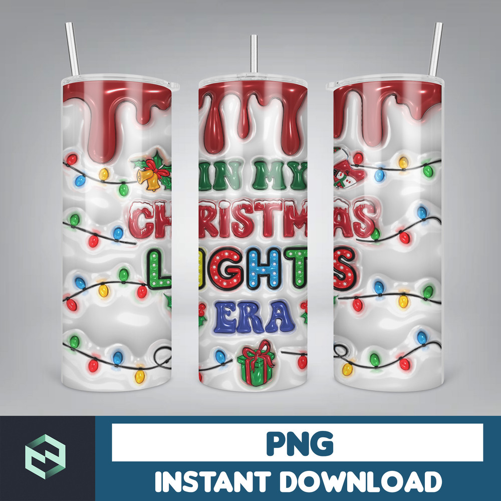 3D Inflated Christmas Tumbler Wrap Design Download PNG, 20 Oz Digital Tumbler Wrap PNG Instant Download (21).jpg