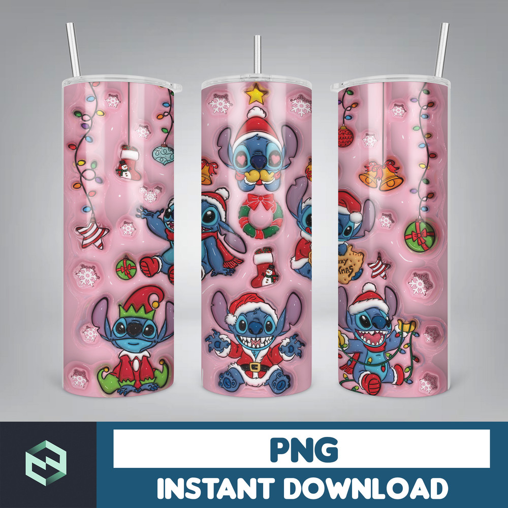 3D Inflated Christmas Tumbler Wrap Design Download PNG, 20 Oz Digital Tumbler Wrap PNG Instant Download (29).jpg