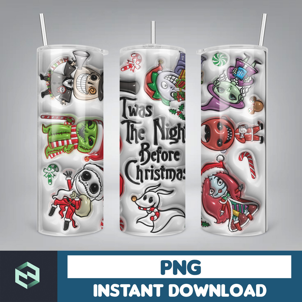 3D Inflated Christmas Tumbler Wrap Design Download PNG, 20 Oz Digital Tumbler Wrap PNG Instant Download (32).jpg