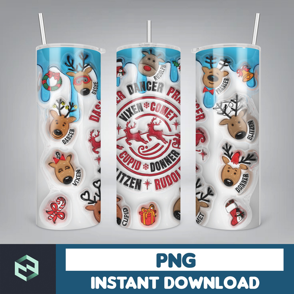 3D Inflated Christmas Tumbler Wrap Design Download PNG, 20 Oz Digital Tumbler Wrap PNG Instant Download (36).jpg